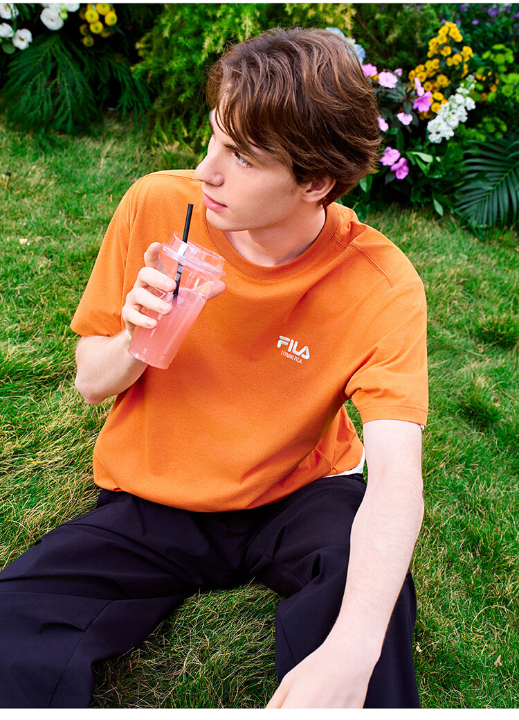 FILA 2026 Summer Moisture-Wicking Quick-Dry Couple Short Sleeve T-Shirt Fashionable Round Neck Casual Sun Protection Top 45