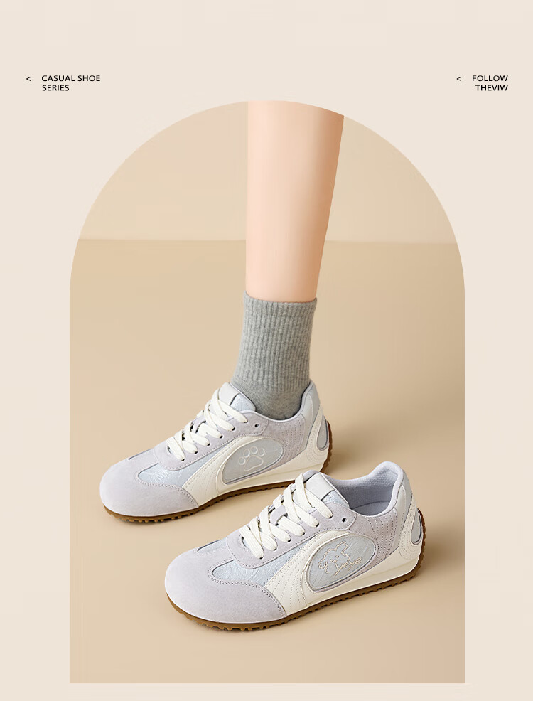 Zhuoshini Casual Purple Puppy 2026 New Women's Height Increasing Trainer Versatile Sports Casual Shoes Gray Purple Size 37 13