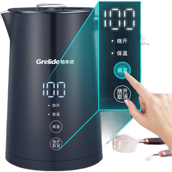 Электрический чайник Grelide с контролем температуры, нержавеющая сталь 316L, большой емкости, многотемпературный, D2217E, джазовый синий