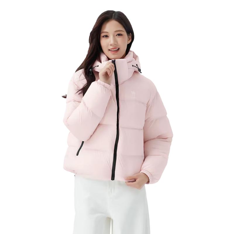 CAMEL Black Diamond 3.0 Short Women's Down Jacket Winter New Warm Windproof Hooded Puffer Coat