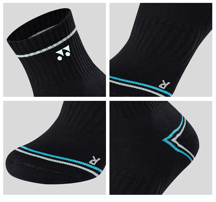 YONEX Badminton Socks Running Fitness Sweat-Absorbing Breathable Professional Sports Socks Men 145045BCR White Navy Blue 14