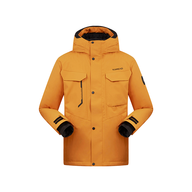 TOREAD Blizzard Men's Goose Down Outdoor Water-Repellent Cold-Resistant Autumn Winter Warm Jacket Spruce Orange 2XL