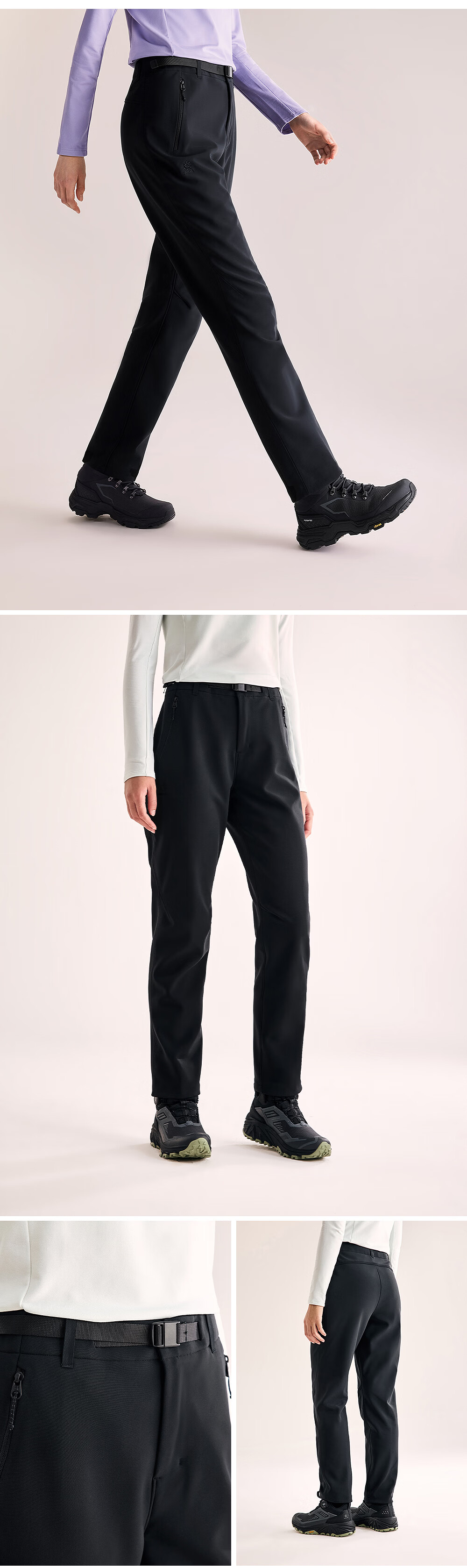 KAILAS T11 Men's Softshell Pants GORE-TEX Windproof Fleece Warm Anti-Static Hiking Pants Autumn Winter 3