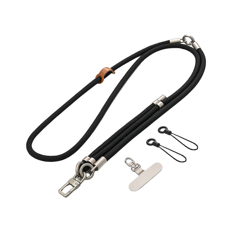 BZBC Phone Lanyard Crossbody Adjustable Three-In Neck Wrist Strap Outdoor Anti-Loss Anti-Theft Premium Hanging Rope with Clip Durable Accessory Ornament Cool Black