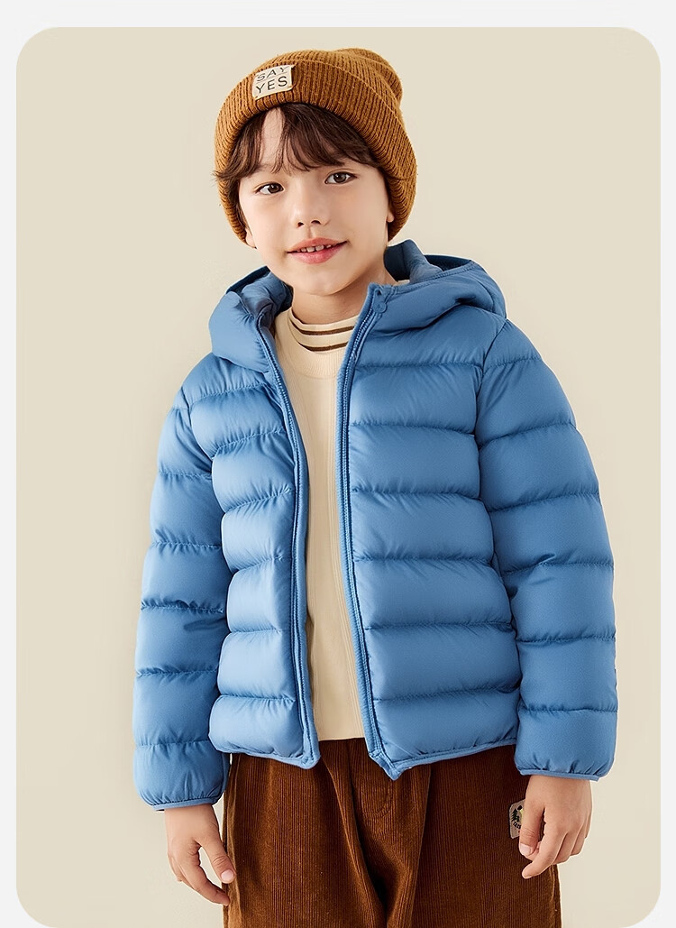 Minibala Unisex Kids Lightweight Warm Ribbed Down Jacket 2025 Autumn Winter New Arrival, Water-Resistant 1