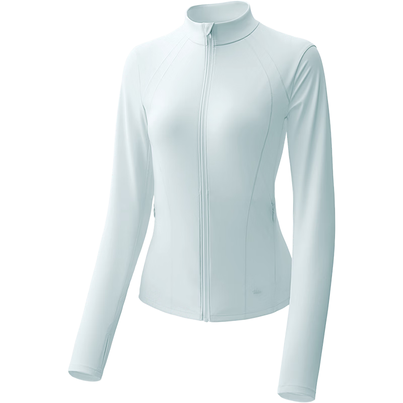 Beneunder Women's Sunscreen Jacket Spring Summer Cooling UV Protection Slim Fit Stand Collar Skin Jacket AL013 Cream Blue S