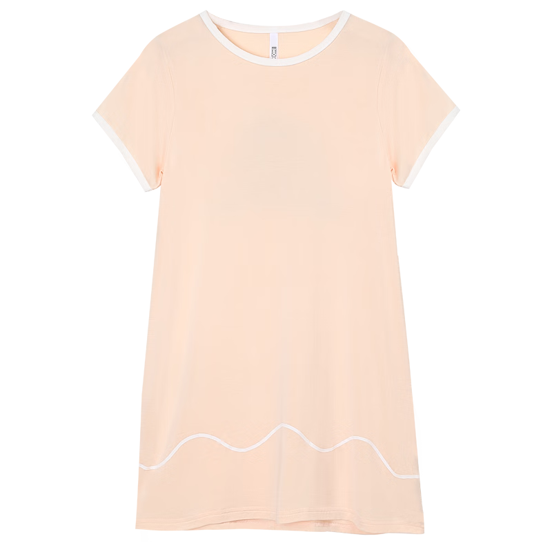 Hodohome Children's Pajamas, Girls' Class A 40 Modal Lightweight Cool Sleep Dress, Girls' Round Neck Dress 001, Size 120