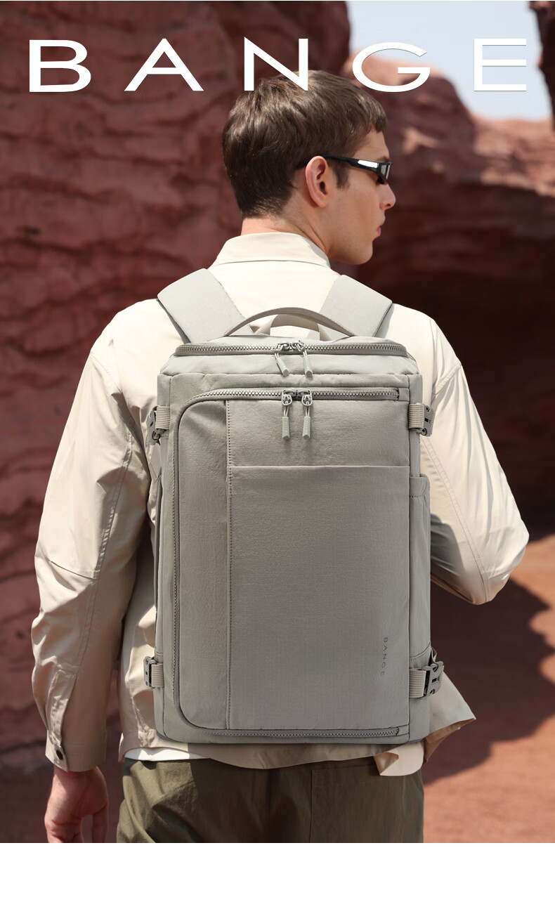 Bange Travel Bag Large Capacity Backpack Men's Double Shoulder Bag Business Outdoor Luggage 16-inch Laptop Bag 8121 Black 14