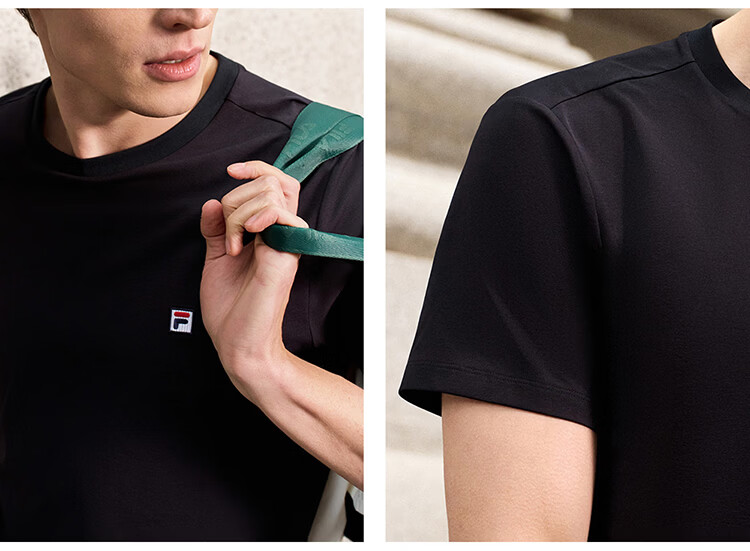 FILA Official Men's Short Sleeve T-Shirt 2026 Summer Tennis Moisture-Wicking Quick-Dry Knit Sun Protection Crew Neck Top 21