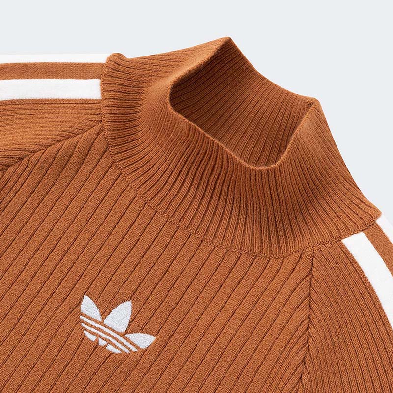 Adidas Originals Women's PRN Turtle Neck Knit Sweatshirt JI7059 Brown L 4