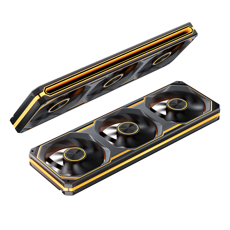 JONSBO XA-360B Shadow Blade Black 12CM x3 Case Fans (Dual Frame Lighting/Color Block Splicing/Triple Unit/RGB Sync/PWM Male and Female Connectors)