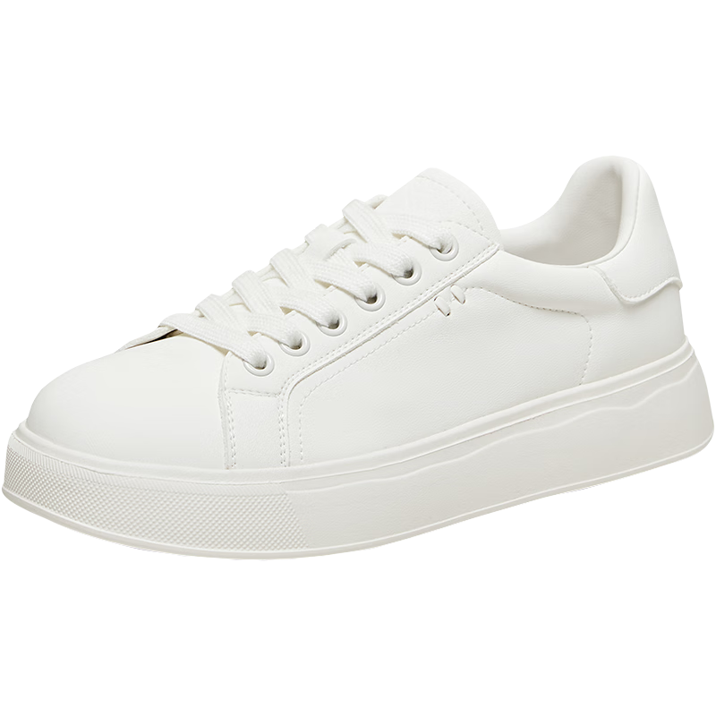 BASTO 26 Spring White Sneakers Elevated Thick Sole College Simple Casual Sports Outdoor Women's Shoes W6072AM6 Off-White Size 38