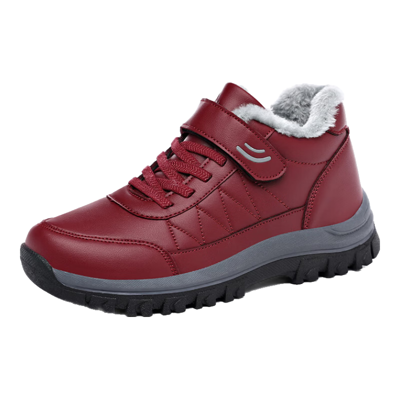 RED DRAGONFLY Women's Winter Fleece Lined Warm Elderly Shoes Thickened Fur Cotton Boots Middle-aged and Elderly Mom Cotton Shoes WXC430451
