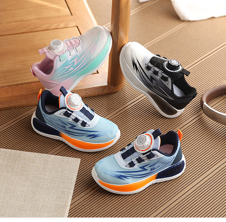 Warrior Kids Running Shoes with Dial Lock Sports Shoes for Older Children Campus Basketball Shoes WZ(CL)-2001 Blue Orange Size 29 1