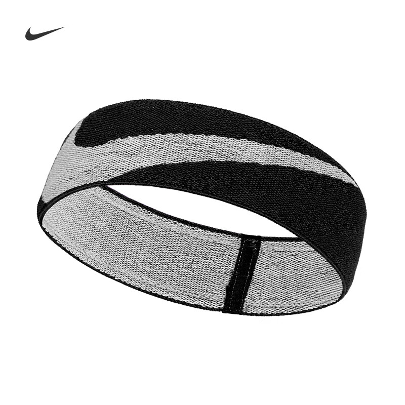 NIKE Sports Sweat-Absorbing Hairband with Forehead Guard, Running Headband, Black And White N1000579010OS/DA7022-010