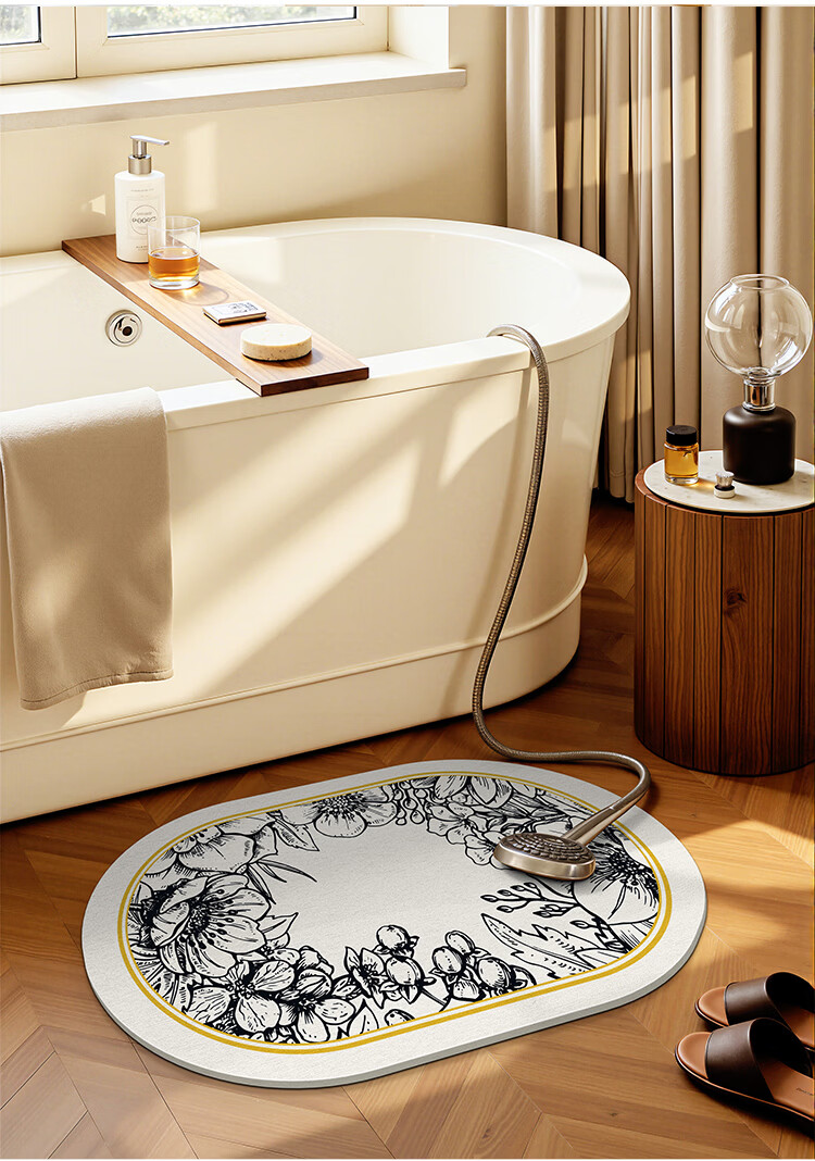 Dajiang Hard Diatom Mud Water Absorption Mat Bathroom Floor Mat Toilet Door Foot Mat 39x60cm 4