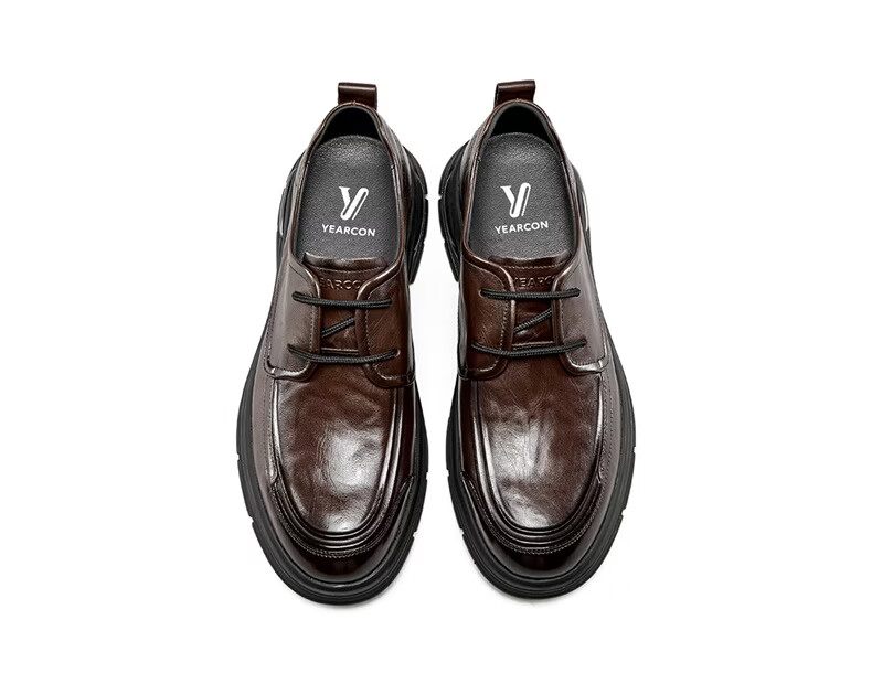Eierkang Men's Business Casual Commuter Leather Shoes Genuine Leather Soft Sole Comfortable Dad Shoes 61330W Black Size 40 9