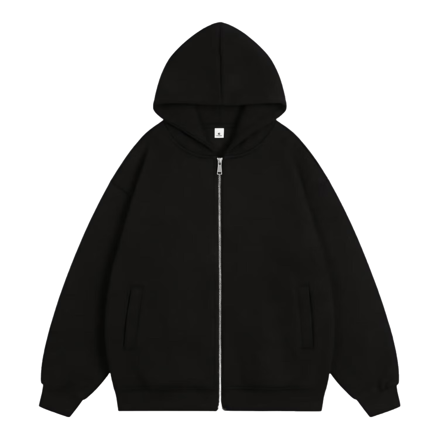 ICH MODE Women's American Style Hoodie Jacket 2026 Spring Autumn New Loose Fit Zip-up Lazy Long Sleeve Top Black S