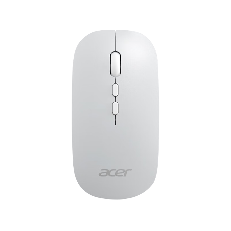 Acer OMR050 Dual-Mode Silent Wireless Bluetooth Rechargeable Mouse Slim Portable for Desktop Laptop All-in-One Tablet Silver
