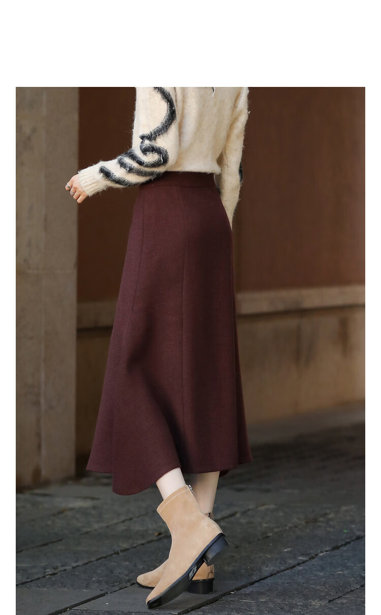 Demana Winter Elegant Structured Textured Tweed Fish Tail Petite Women's Skirt 4