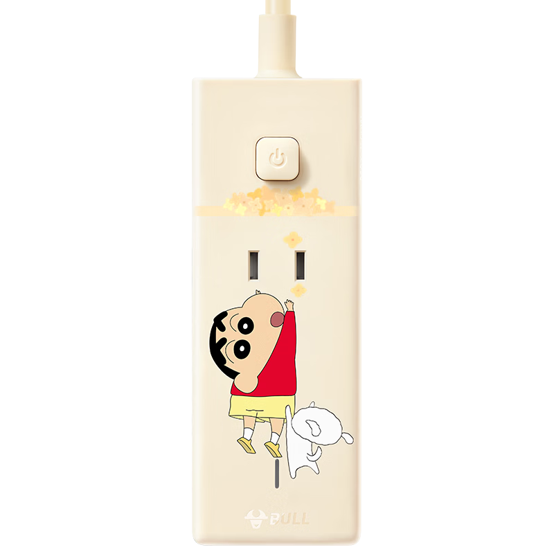 BULL Crayon Shin-chan GaN 67W PD Fast Charging Socket / Supports Xiaomi 67W Fast Charge / Desktop Charging Station / USB Power Strip Portable Extension Cord 2C2A+3 Outlet Master Control