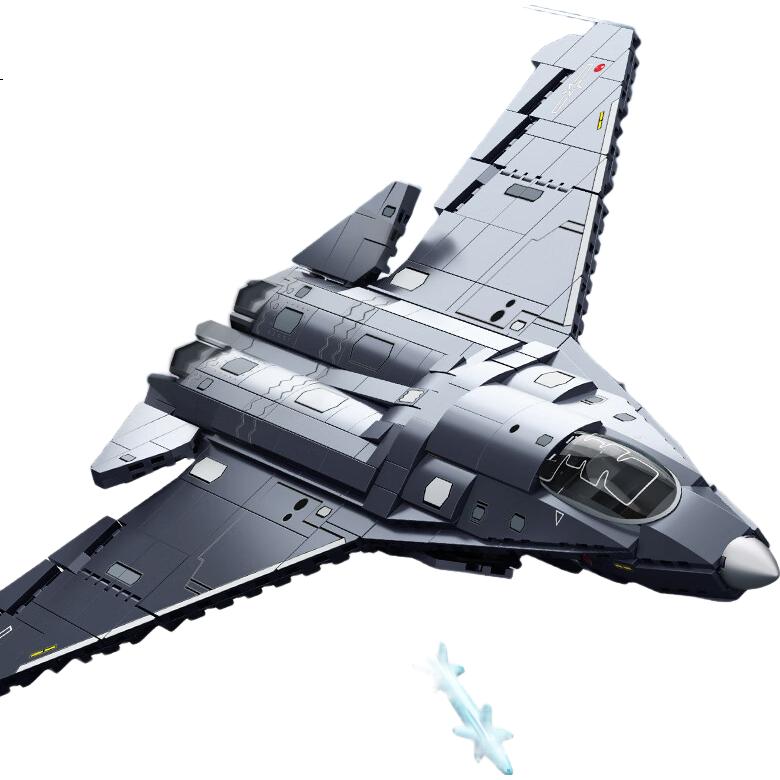 Конструктор Senbaojimu Шестое поколение истребителя J-50, модель самолета-невидимки, подарок для мальчиков