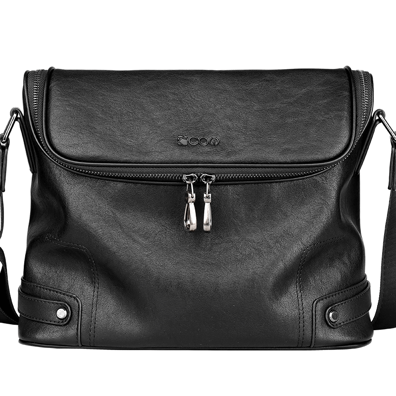 COW Men's Shoulder Bag Business Casual Crossbody Fashion Trendy Flap Backpack C-9858 Horizontal Style