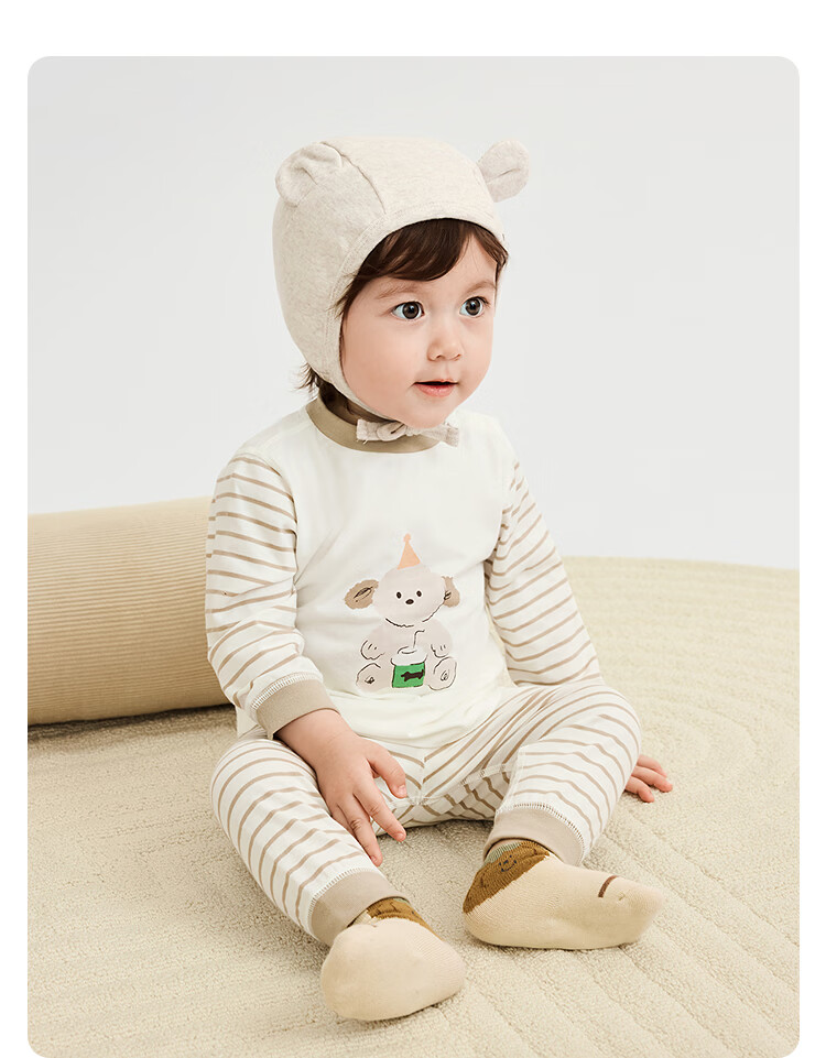 Balabala【balaOne】Kids Baby Infant Underwear Set 2025 New Winter Homewear Ribbed High-Waist New Year Edition 10