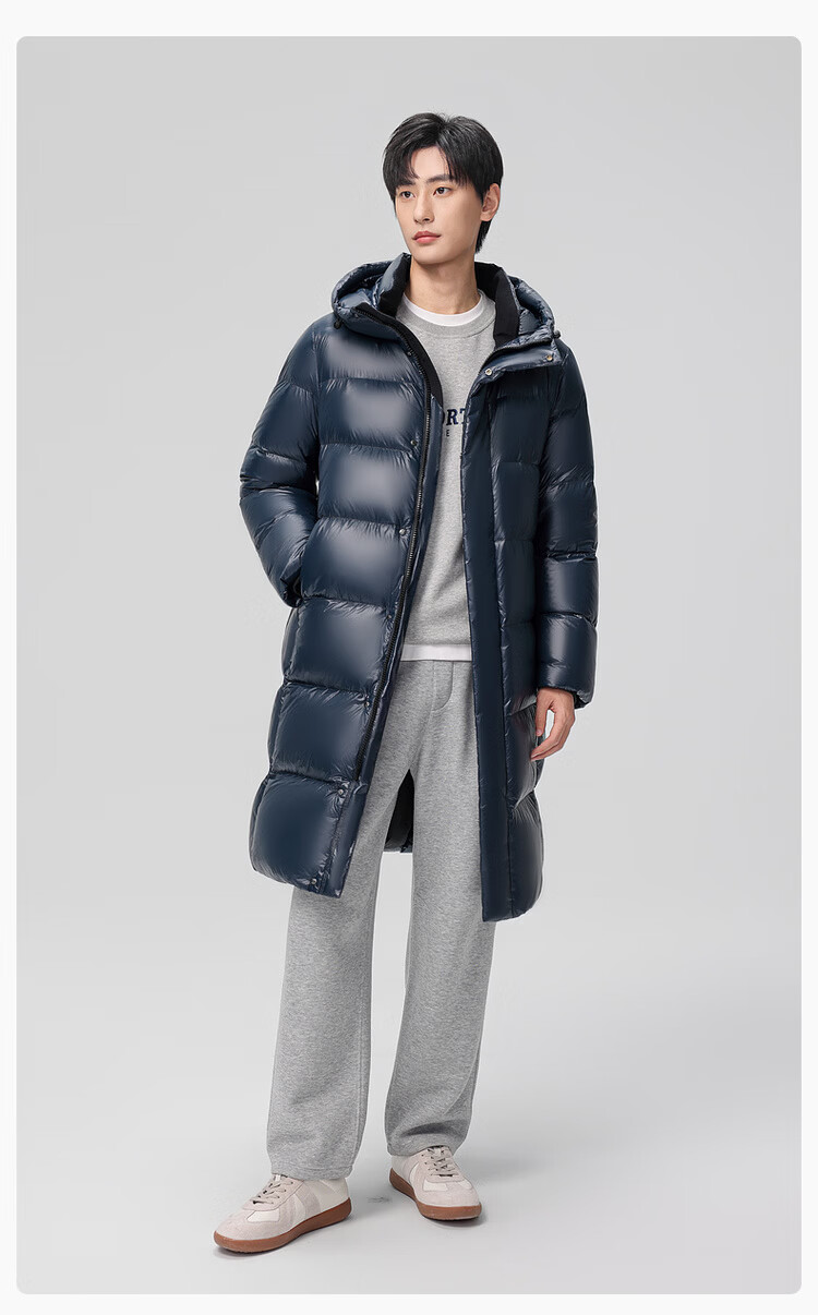 SNOWFLYING Obsidian Goose Down Hooded Thickened H-Style Down Jacket Recommended by Cheng Yi 2