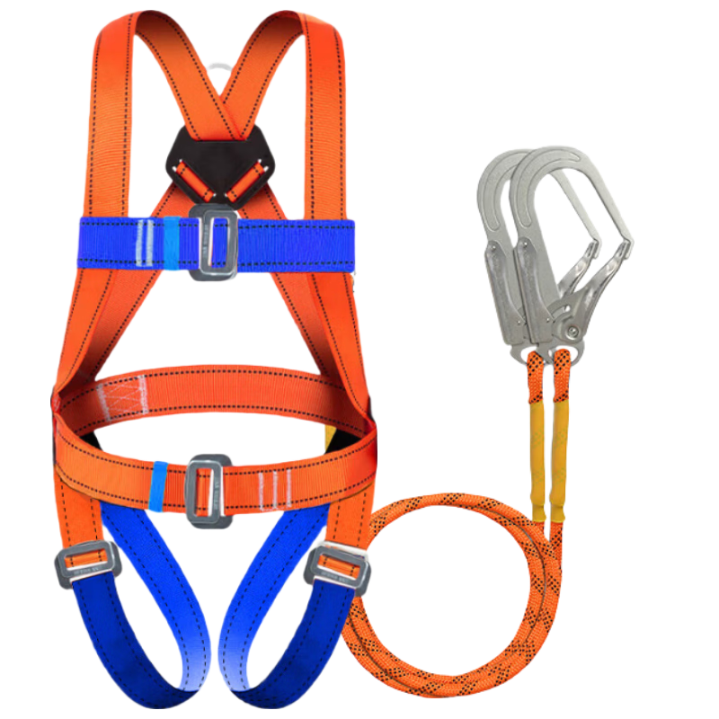 Jingte [Jingcang Speed Delivery] Five-Point Safety Harness, 2 Meters (Double Large Hooks), Safety Rope, Fall Protection Buckle, High-Altitude Work Safety Belt