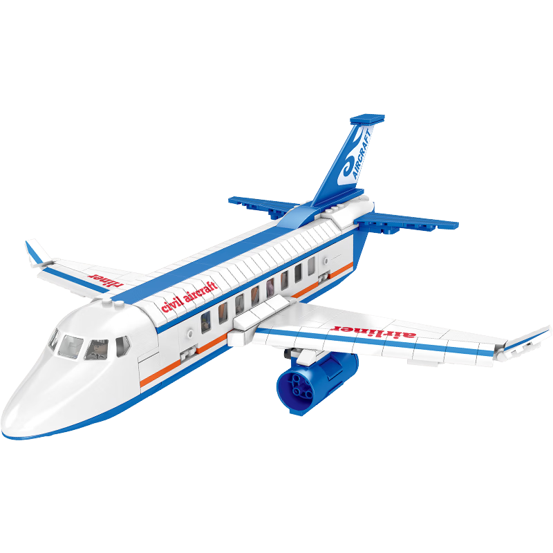 Large-Scale Airplane Model Building Blocks Chinese Educational Toy for Boys Passenger and Cargo Aircraft Series