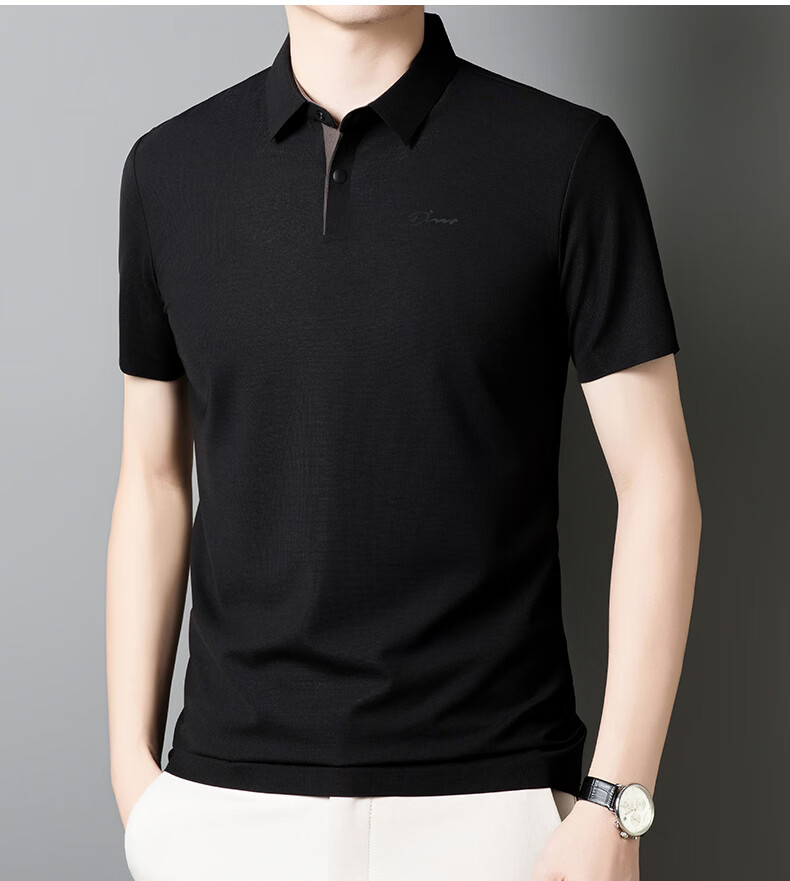 TUCANO Men's Short Sleeve Polo Shirt Summer Breathable Business Collar Casual Ice Silk Quick-Dry Top 17