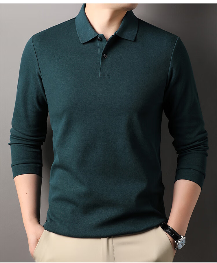 ROMON 100% Cotton Short Sleeve Men's Classic Business Polo Shirt Casual Solid Color Base Layer Black 3XL 17