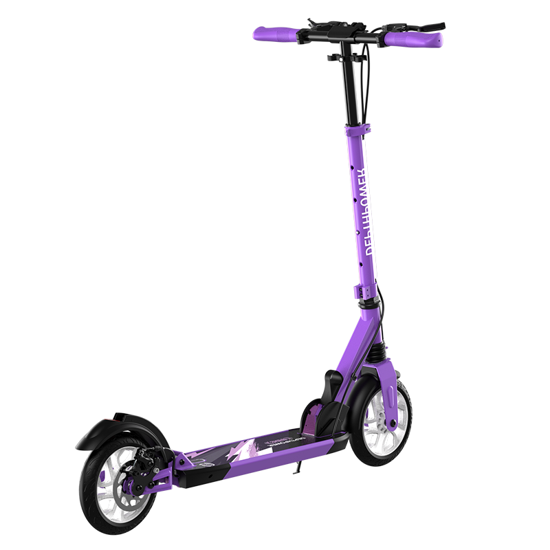 Dibailun Kids Scooter for Children Ages 6-12 and Adults Up to 40, Three-Brake Two-Wheel Flashing Double Shock Absorption Foldable Scooter Gift