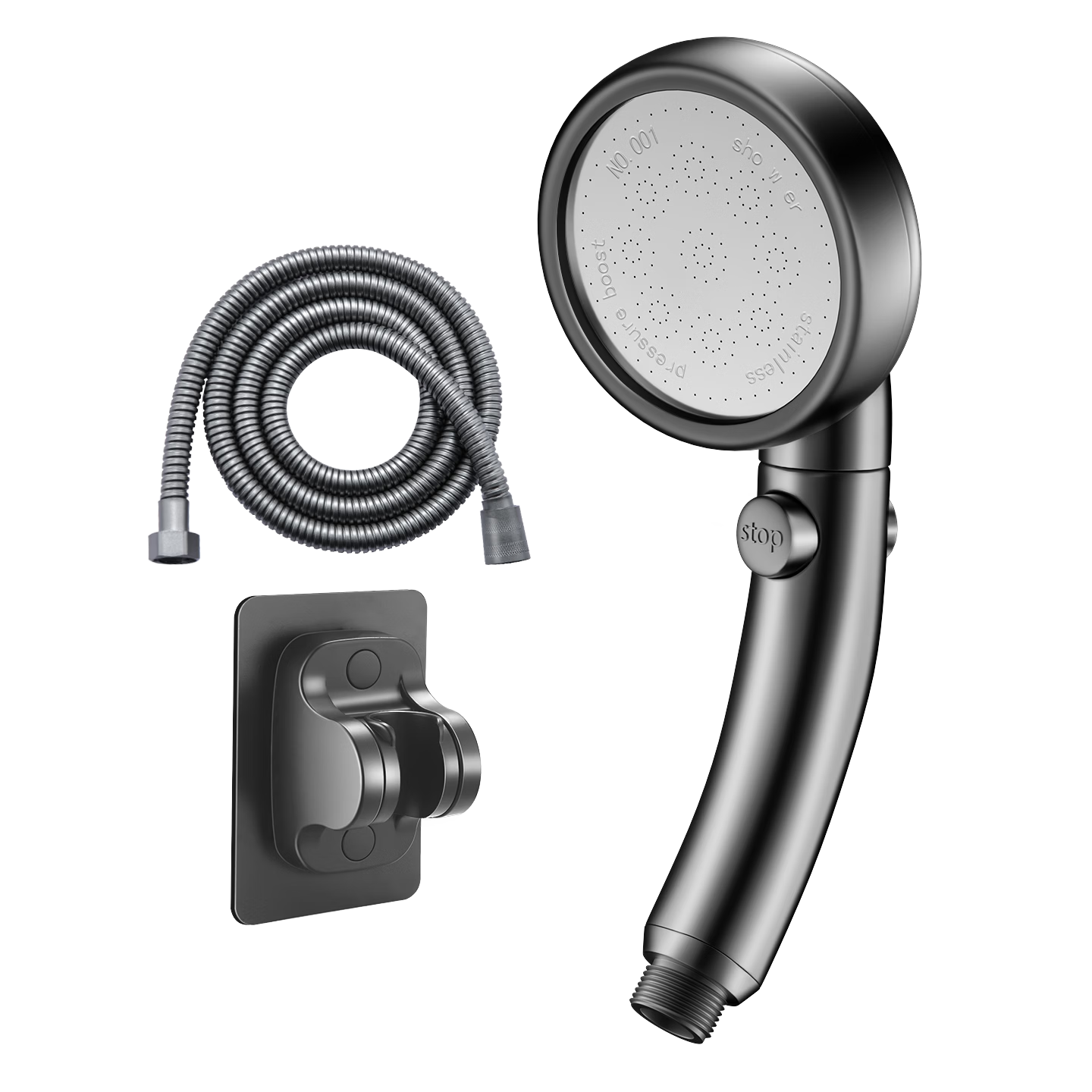 MUGE Shower Head Set with Pressurized Large Panel, Rotatable Handheld and Overhead Dual-Use Rainfall Showerhead