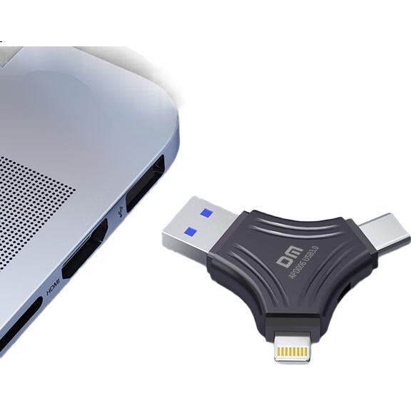 USB-накопитель DM Daimai 128GB, 3-в-1, Lightning, Type-C, USB 3.0