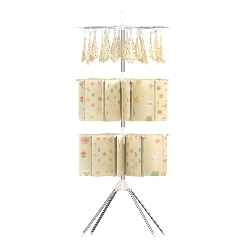 JD Original Multi-Functional Stainless Steel Foldable Clothes Hanger And Drying Rack for Baby Clothes, Diapers, Towels And Bibs