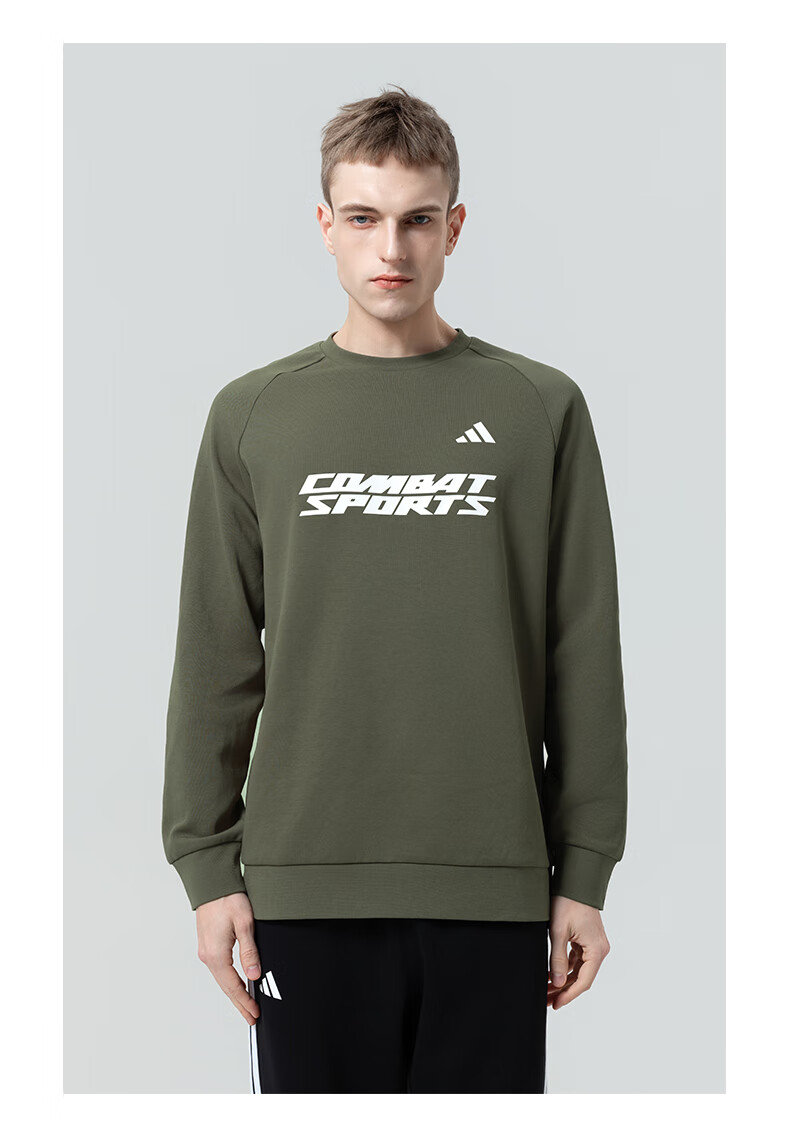 Adidas Men's Hoodie 2026 Spring New Sports Casual Cotton Classic Crewneck Pullover Black White S 12