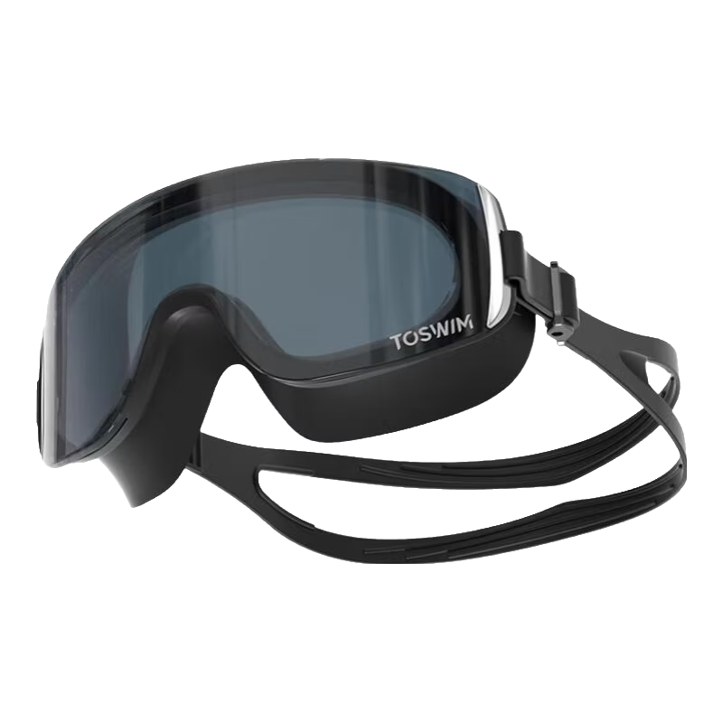 TOSWIM Large Frame Waterproof Anti-Fog Swimming Goggles Unisex HD Coated Professional Eyewear Abyss Glow Plano