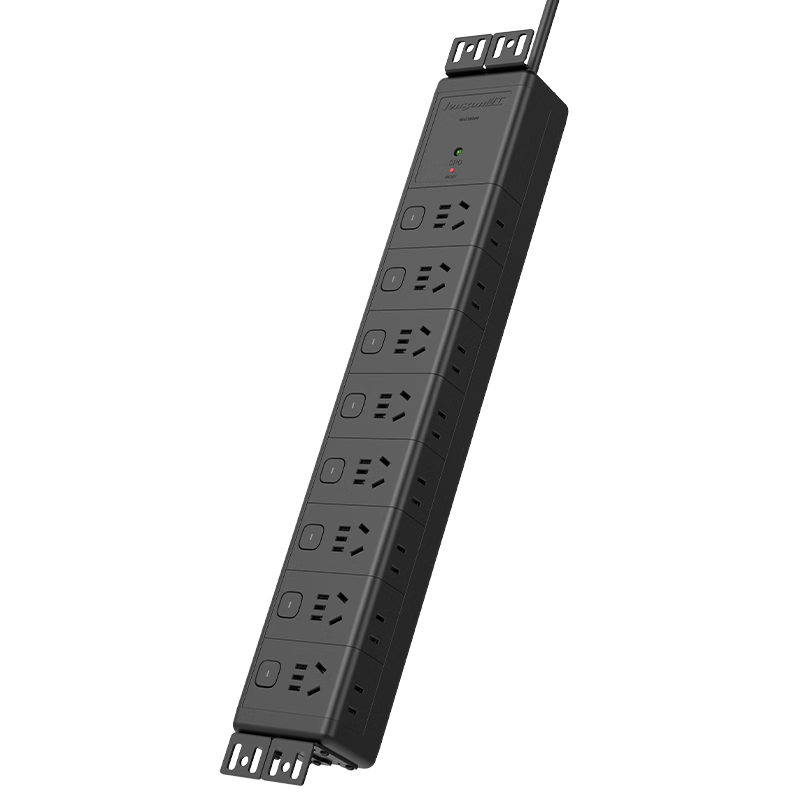 Lengon Aluminum Alloy PDU Desktop Gaming Office Computer Adjustable Desk 16-Outlet Overload Protection Lightning Protection No-Drill Under-Desk Power Strip Extension Cord Socket
