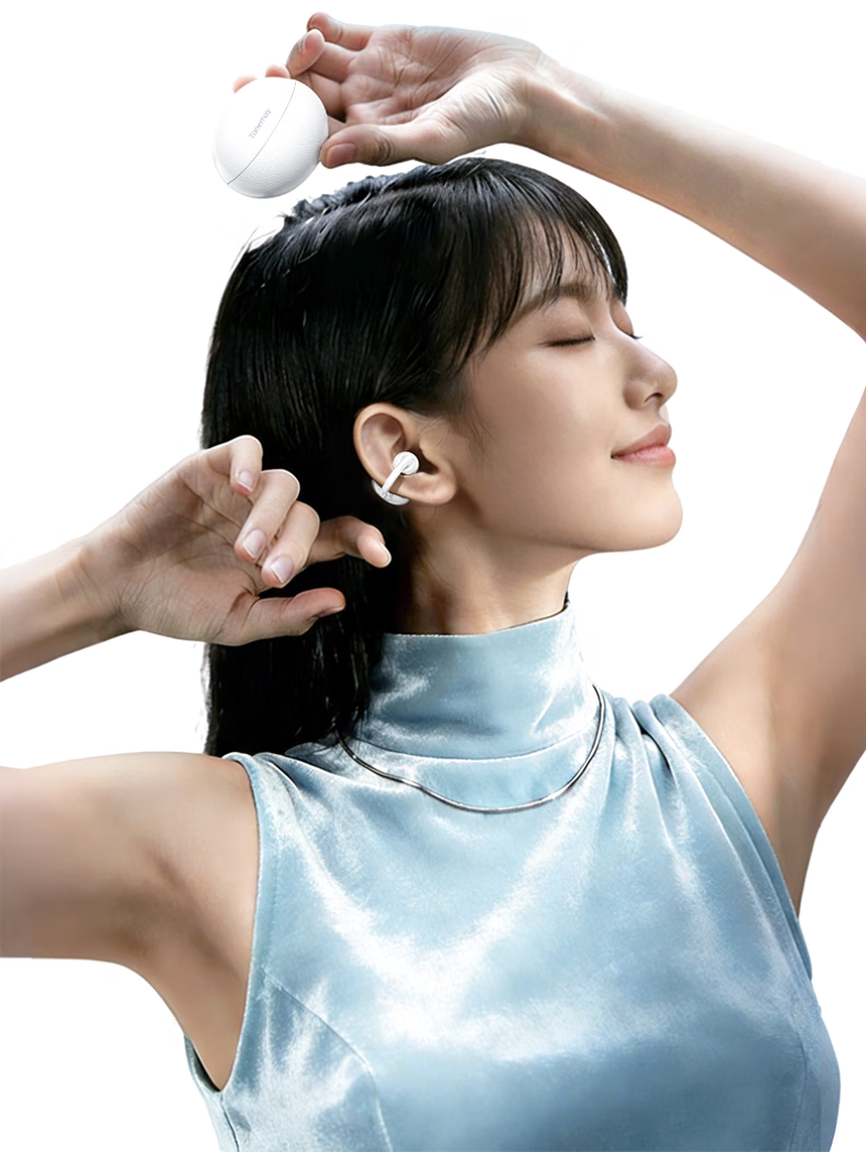 Tangmai Q5 Open-Ear Clip Bluetooth Bone Conduction Wireless AI Translation Sports Running Sweatproof Gaming Low Latency Long Battery Life Noise Cancelling Valentine's Day New Year White 1
