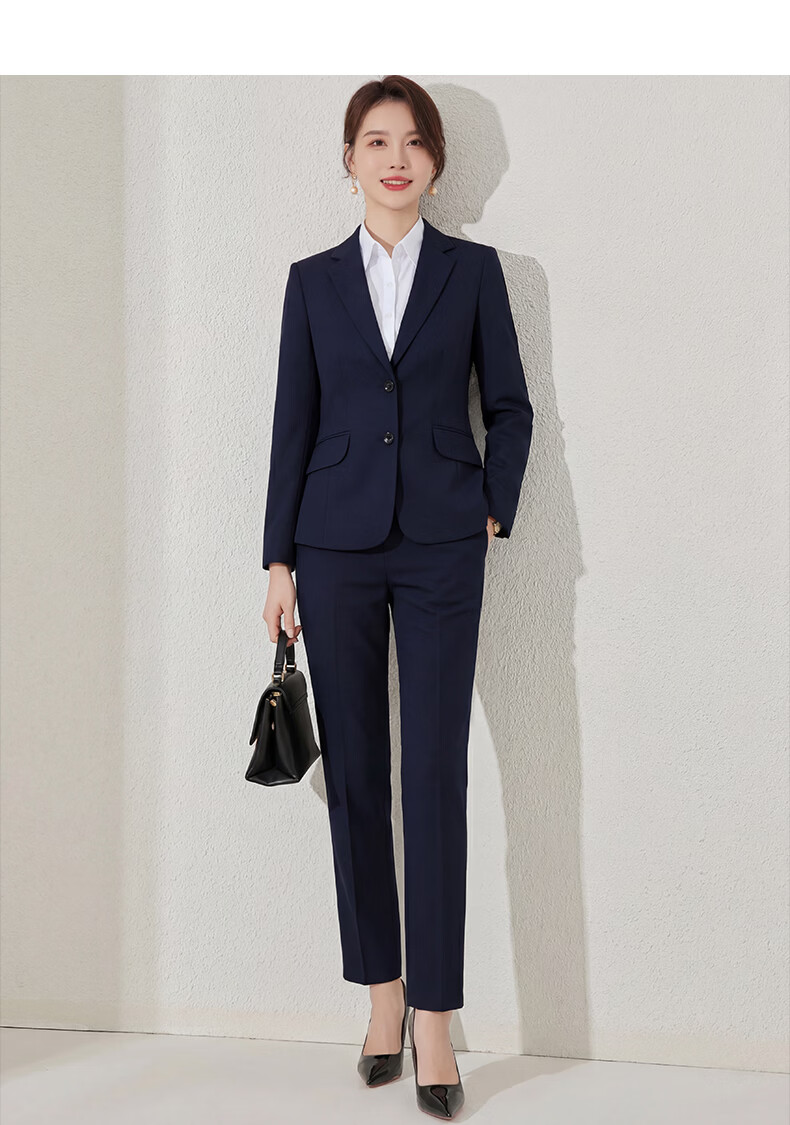 Romon Women's Slim Fit Business Suit Jacket Black 15