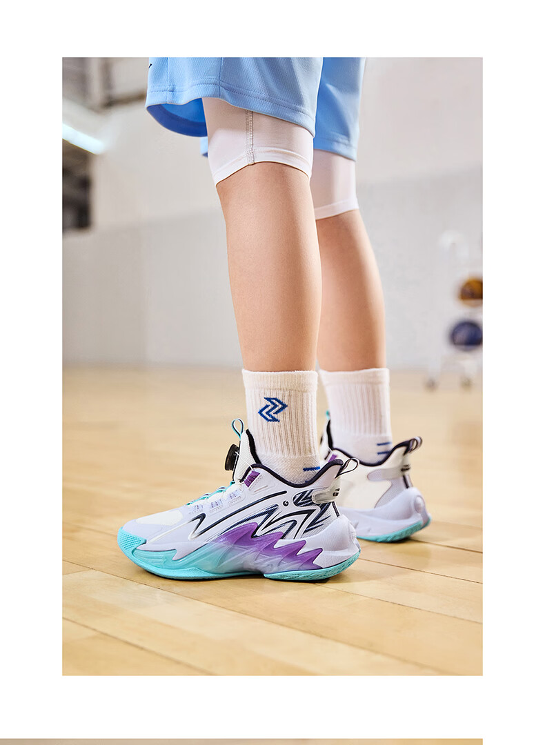 ERKE Kids Boys Basketball Shoes Children's Youth Cushioning Dial Buckle Sneakers Asphalt Blue/Original Force Blue Size 38 13