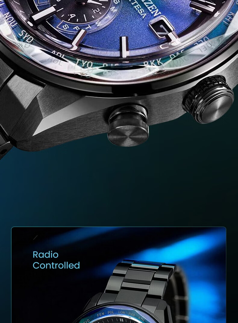 CITIZEN Men's Watch Japanese-Korean Solar Radio-Controlled Date Display Steel Band Fashion Father's Day Gift AT8314-53L 7