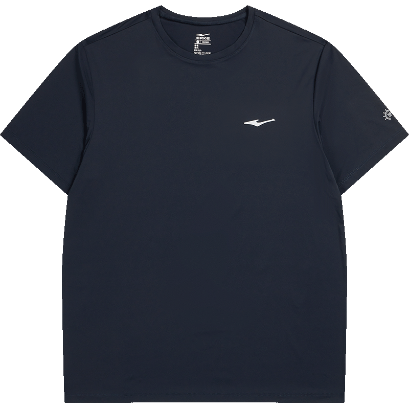 Erke Men's Sunscreen T-Shirt Summer New Sports Short Sleeve Moisture-Wicking Solid Color Running Casual Top