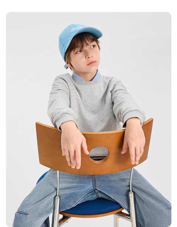 Balabala Kids Sweatshirt Long Sleeve Boys 2026 New Spring Versatile T-Shirt Girls Top Youth Base Shirt 11