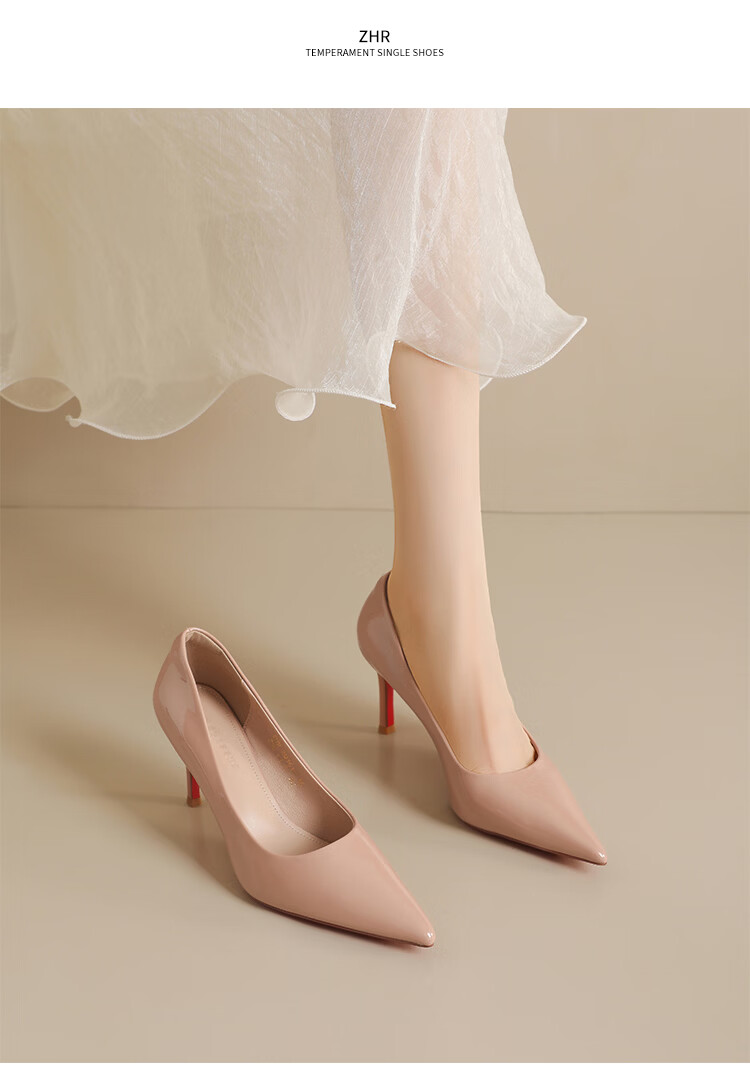 ZHR ZEZ High Heels Women 2026 New Red Sole Sexy Pointed Toe Stiletto Pumps Lightweight Girlfriend Gift Shoes for Qixi Festival 13