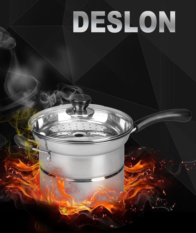 DESLON Multifunctional Noodle Pot Fryer Cooking Pot Soup Pot Multi-Purpose Cookware 22cm Stainless Steel Steamer DFS-D011 5