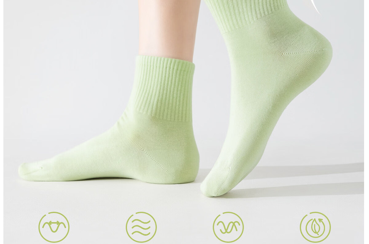 Guxu Disposable Socks Essential Men's Daily Use Women's Travel Odor-Resistant Men's No-Wash Mid-Calf Winter Socks 20 Pairs 6