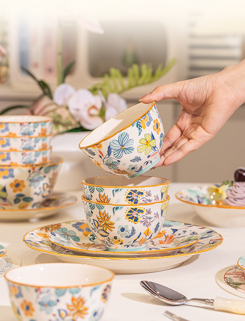Chudi Ceramic Dinnerware Set 18-Piece Home Tableware Gift Box - Youmantingfang Collection 2